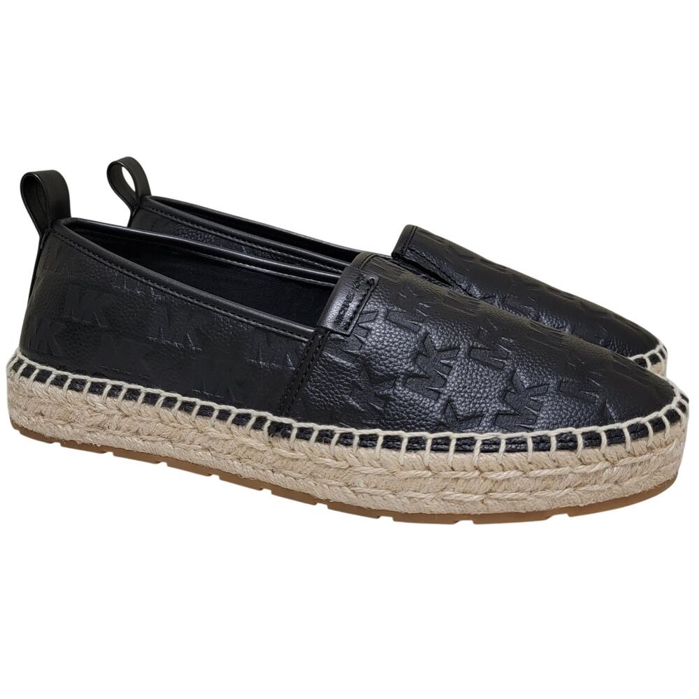Michael Kors Men Elias Espadrille Slip On Loafers Size US 11M Black Leather